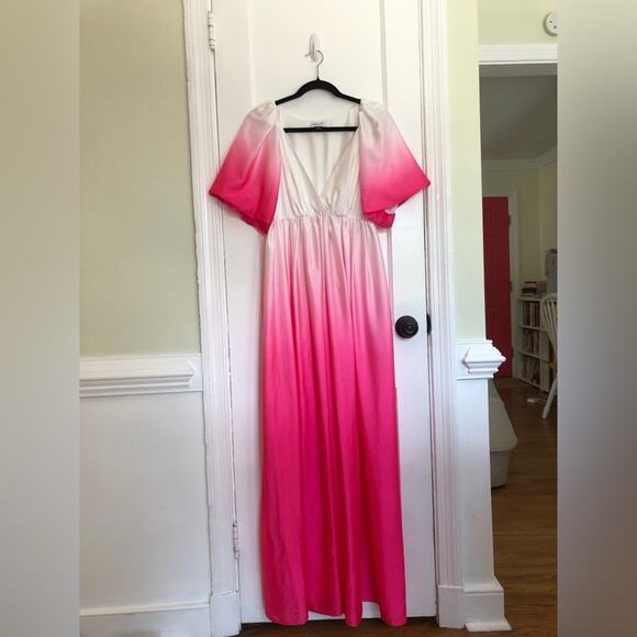 Delfi Collective x Free People Sofia Ombre Dip Dyed Puff Sleeve Maxi Dress - Picture 4 of 8